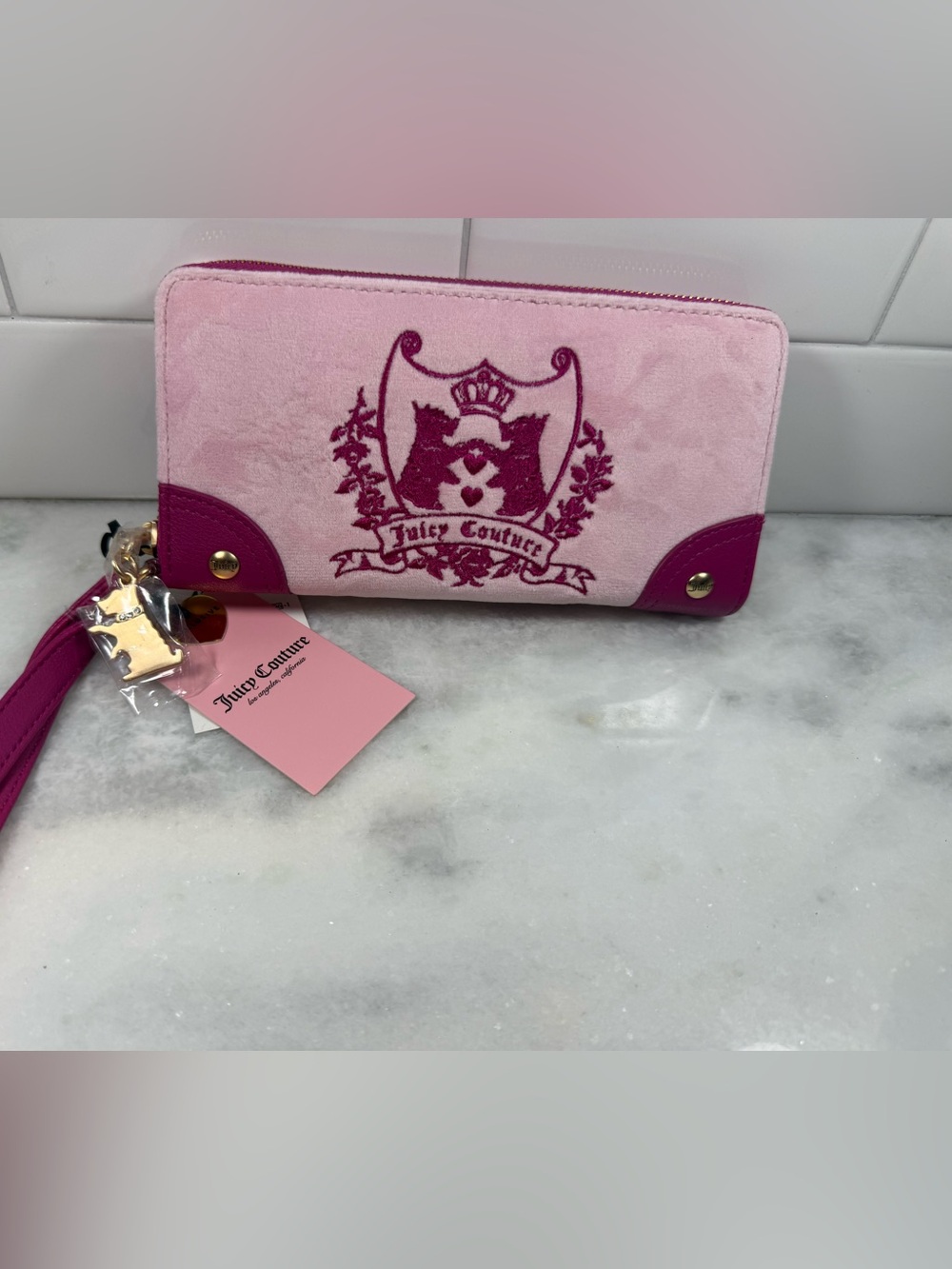 NWT Juicy Scottie Dog New Love Chapter Large Zip Around Wallet Pink